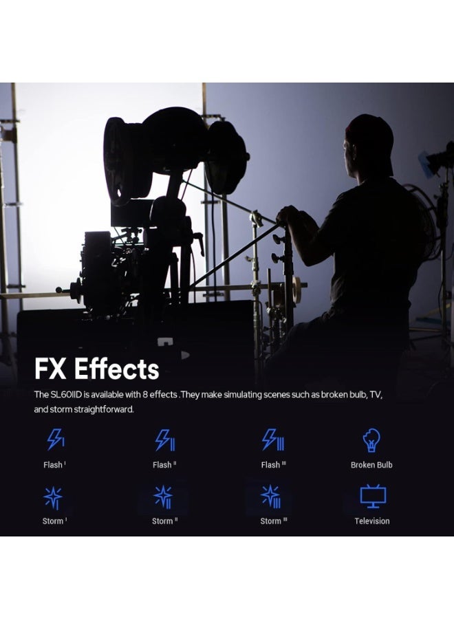 جودوكس مصباح فيديو  ثنائي اللون LED، 2800K-6500K، CRI96+ TLCI97+، مدمج 11 تأثيرات FX، APP/2.4G تحكم لاسلكي لضبط السطوع، إضاءة مستمرة للإخراج المستمر LED مع جهاز تحكم RC-A6-إضاءة تصوير-ضوء استوديو-كشاف تصويرولليوتيوب-إضاءة تصوير احترافية - Image 4